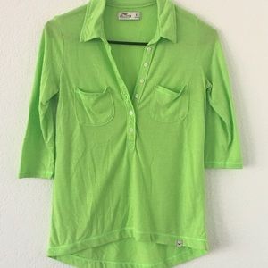 Green 3/4 Sleeve Hollister Tee